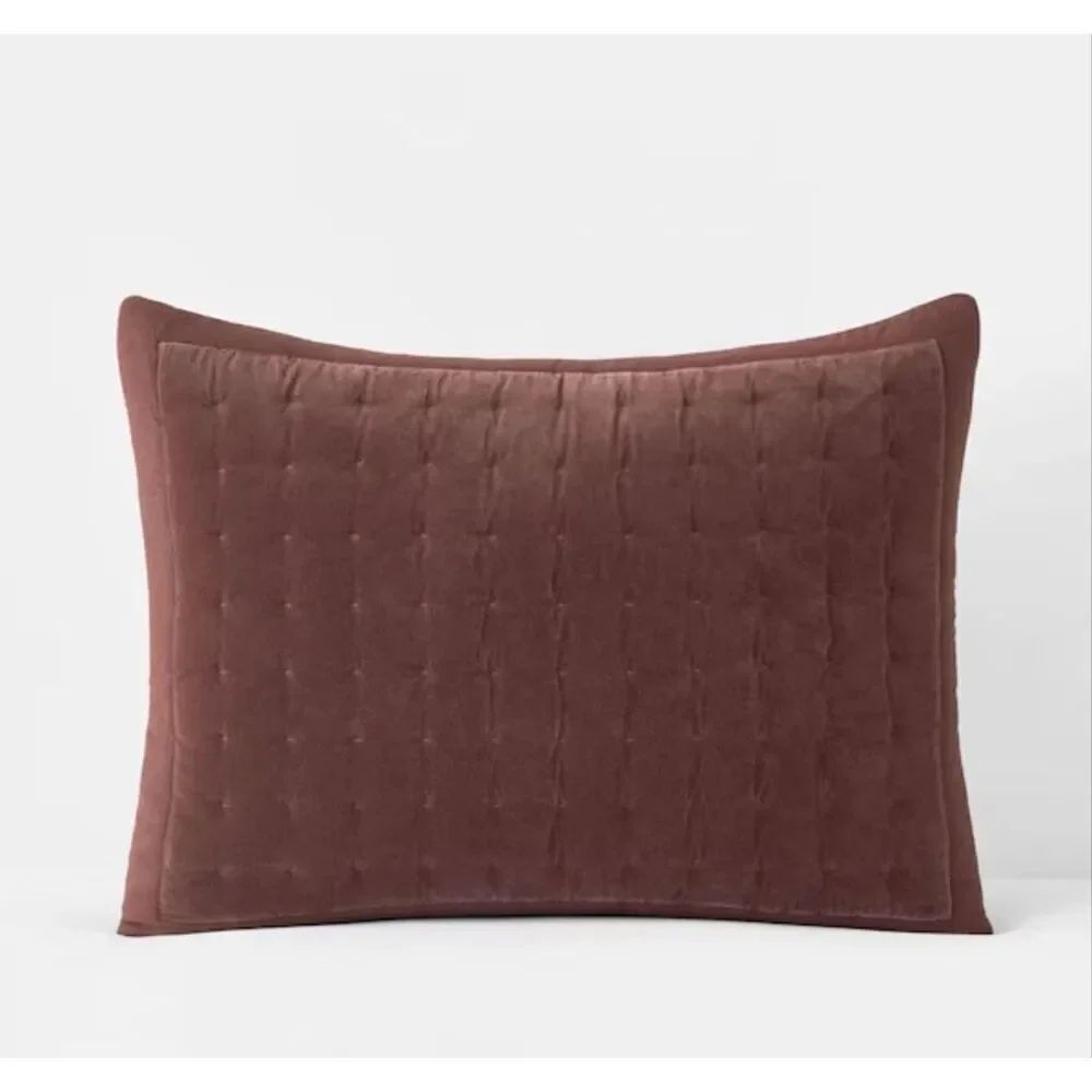 The Company Store Luxury Tufted Stitch Velvet Quilted Bordeaux Sham, Standard